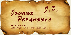 Jovana Peranović vizit kartica